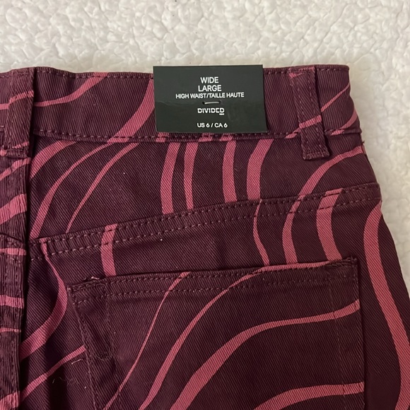 NWT H&M Divided Zebra Wide Leg Jeans SZ 6 - Picture 6 of 10